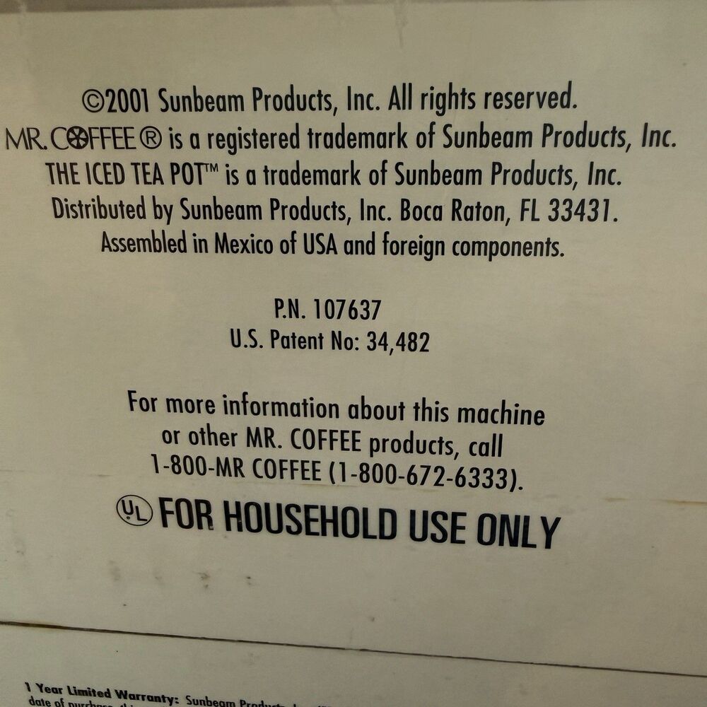 RARE Mr Coffee 2 Quart Iced Tea Maker Sunflower Design w/Bonus Coleman Thermos - Picture 10 of 10